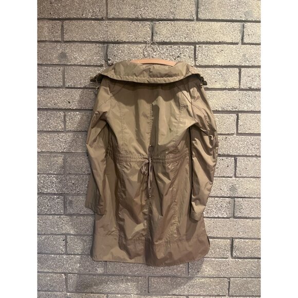 Cole Haan Tan Lightweight Hooded Zip-Up RainCoat With Pockets Womens Size M irid - Picture 9 of 10